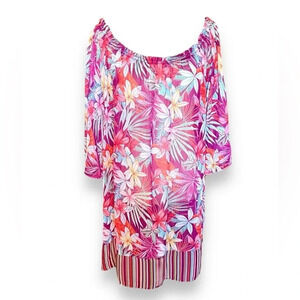 Into The Bleu by Amerex Floral Swim Cover Up Dress